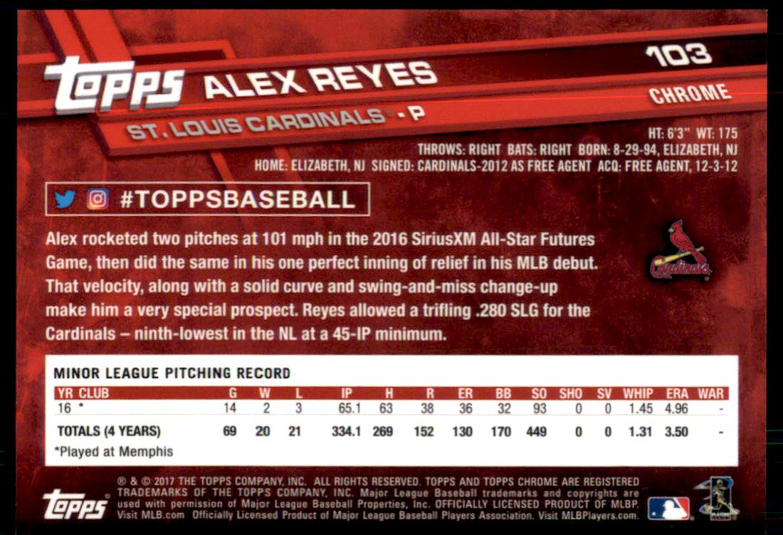 2017 Topps Chrome Sapphire Edition #103 Alex Reyes