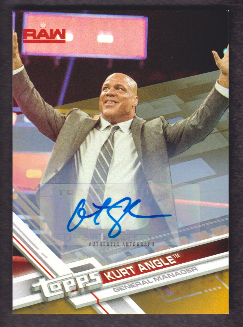 2017 Topps WWE Then Now Forever Autographs Gold #126 Kurt Angle