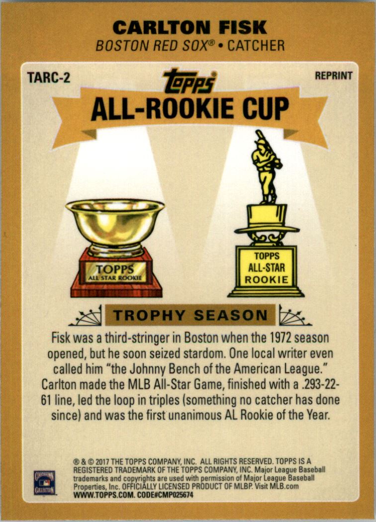 2017 Topps Chrome Update All Rookie Cup #TARC2 Carlton Fisk