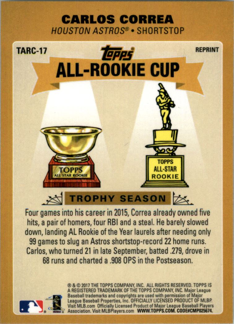 2017 Topps Chrome Update All Rookie Cup #TARC17 Carlos Correa