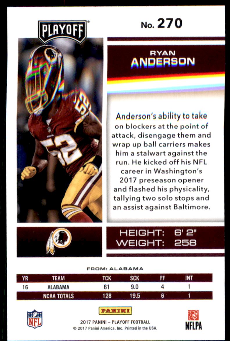 2017 Playoff #270 Ryan Anderson RC back image