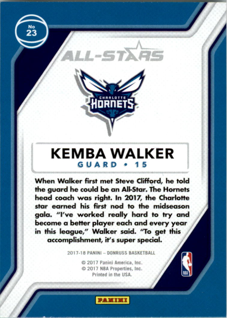 2017-18 Donruss All-Stars #23 Kemba Walker back image