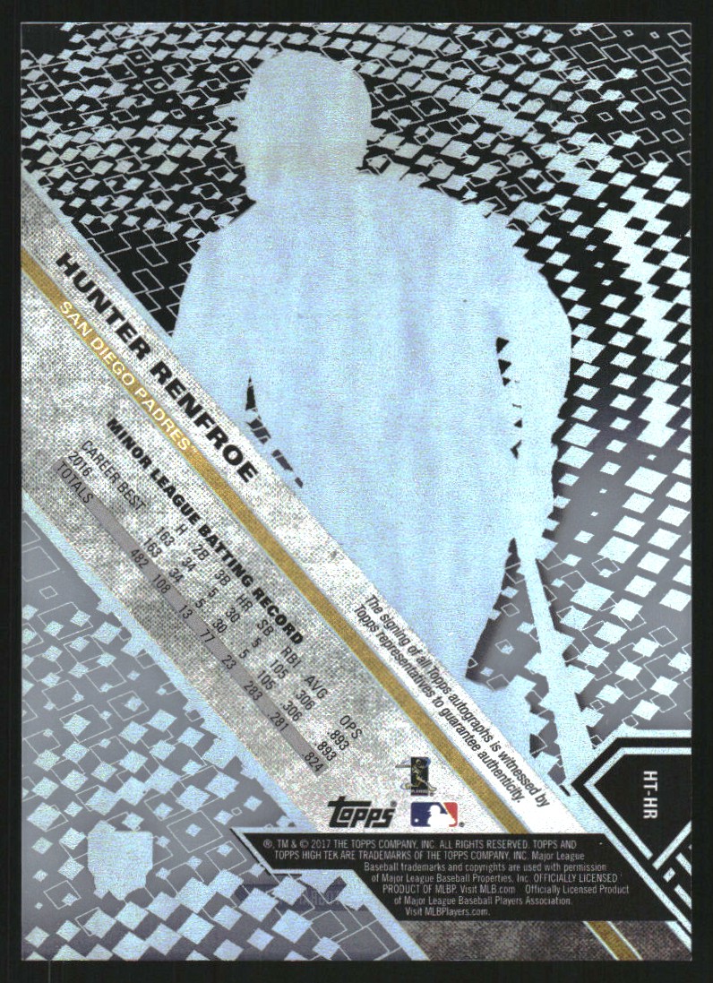 2017 Topps High Tek Autographs #HTHR Hunter Renfroe