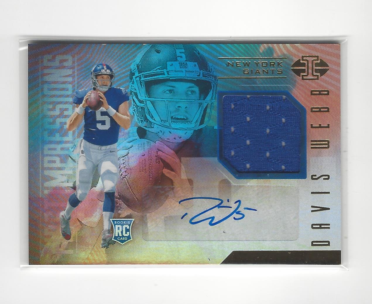 2017 Panini Illusions #124 Davis Webb JSY AU RC