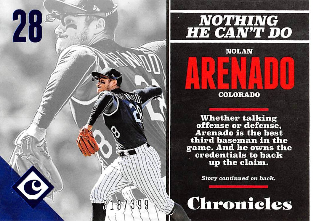 2017 Panini Chronicles Blue #52 Nolan Arenado