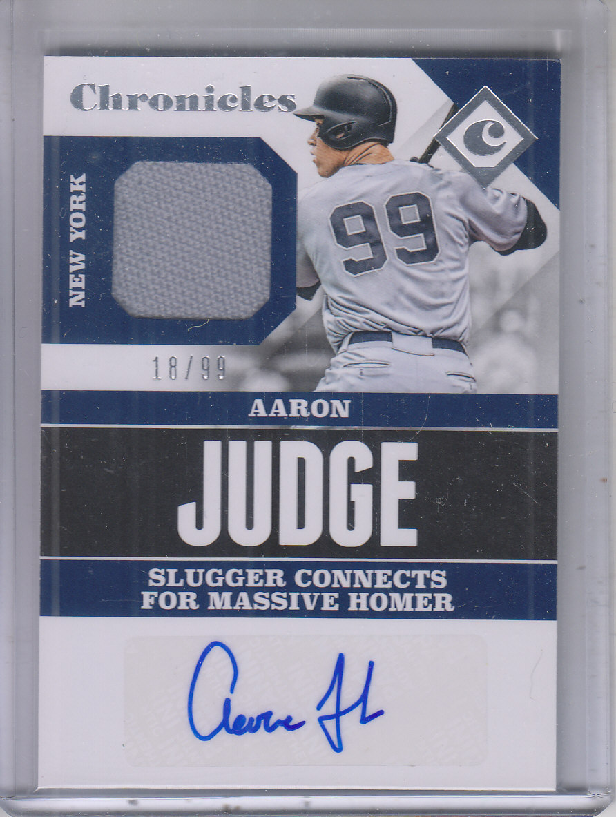 2017 Panini Chronicles Signature Swatches #1 Aaron Judge/99 - NM