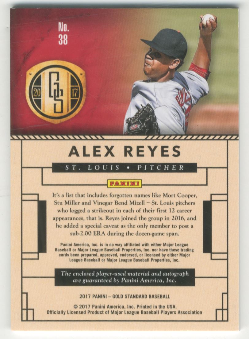 2017 Panini Gold Standard #38 Alex Reyes AU JSY/99 RC