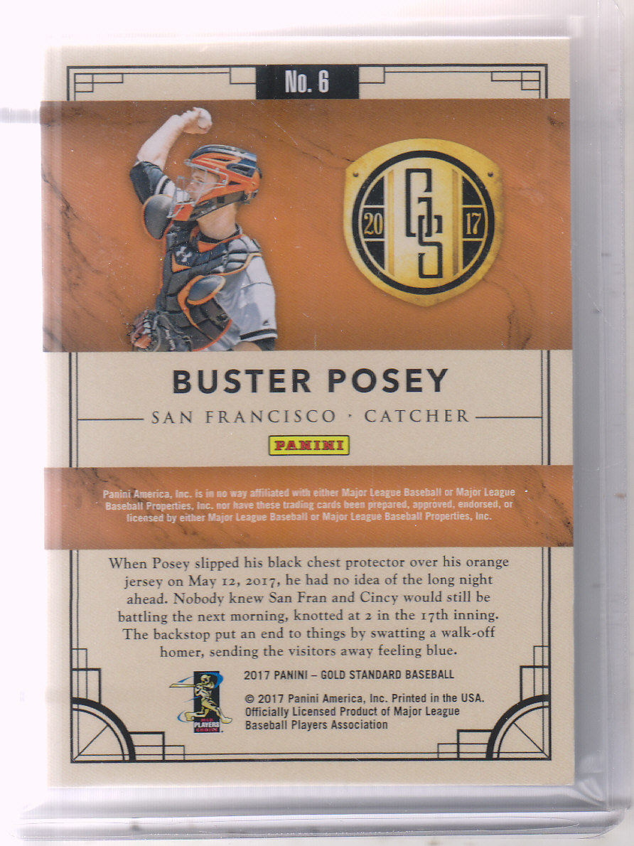 2017 Panini Gold Standard Blue #6 Buster Posey back image