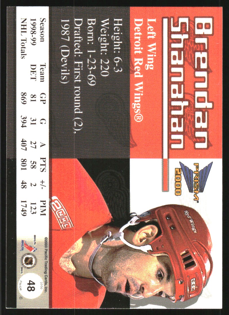 1999-00 Pacific Prism Holographic Mirror #48 Brendan Shanahan back image