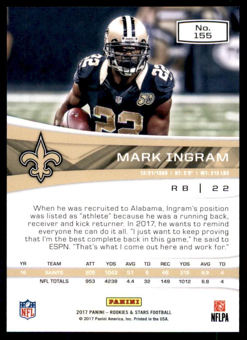 2017 Rookies and Stars Red and Blue #155 Mark Ingram