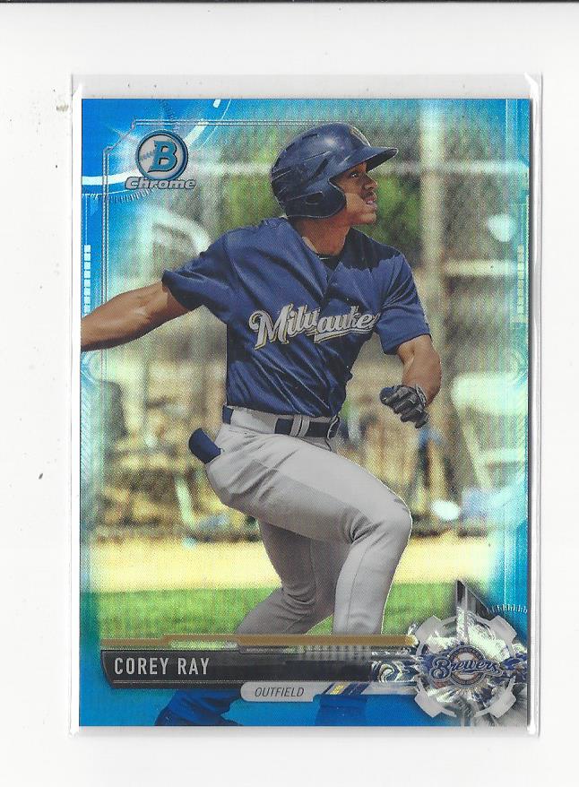 2017 Bowman Chrome Draft Blue Refractors #BDC98 Corey Ray