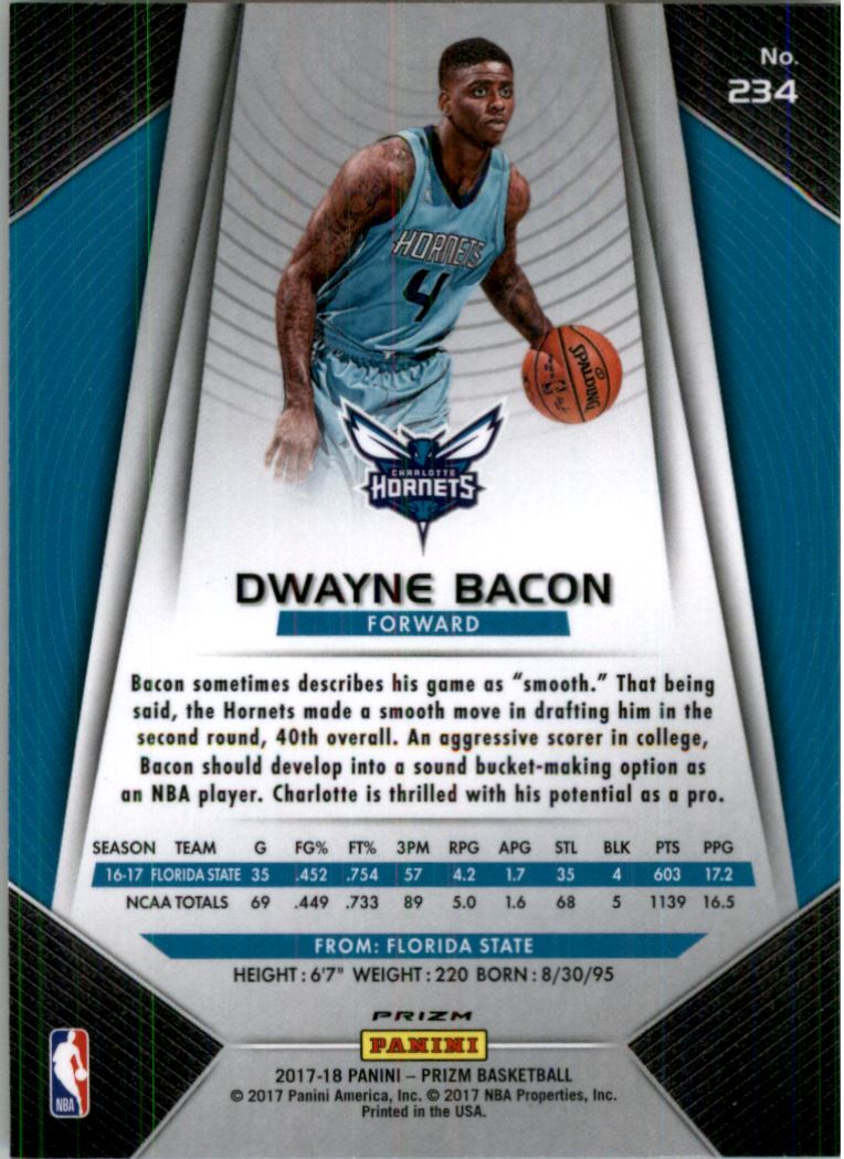 2017-18 Panini Prizm Prizms Ruby Wave #234 Dwayne Bacon