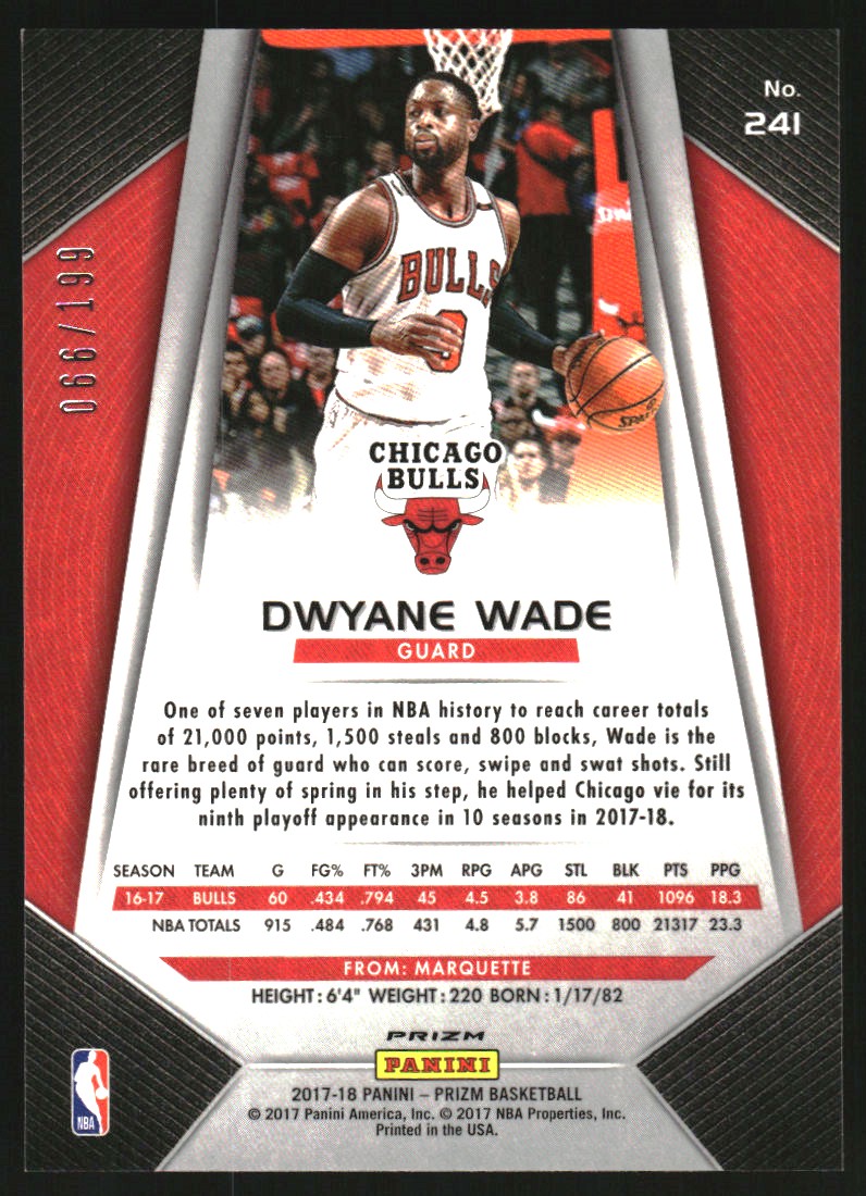 2017-18 Panini Prizm Prizms Blue #241 Dwyane Wade