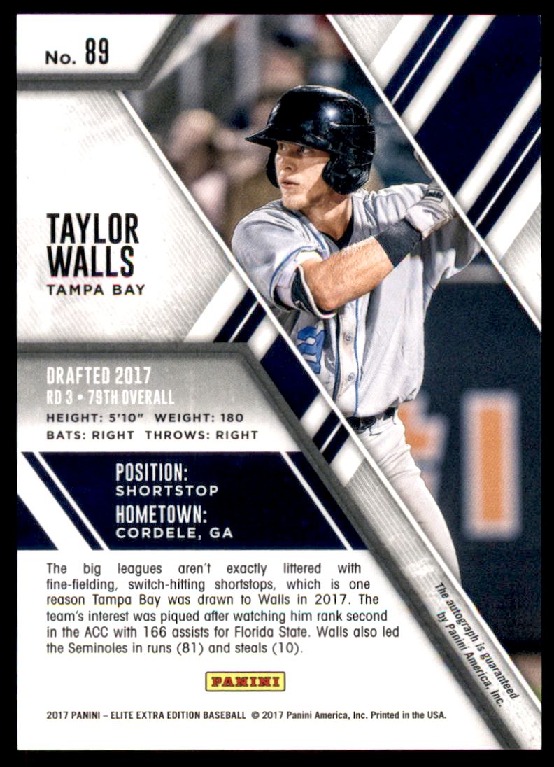 2017 Elite Extra Edition Autographs #89 Taylor Walls back image