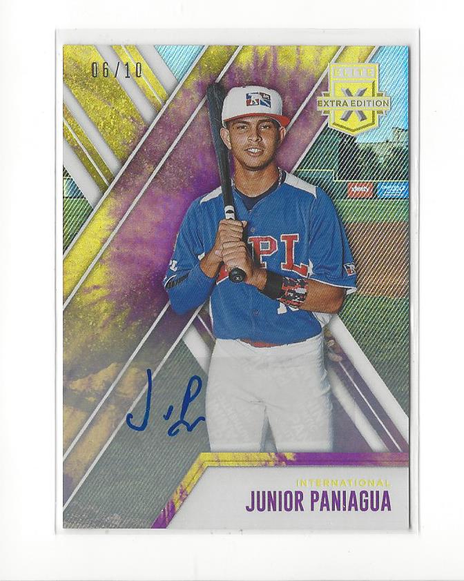 2017 Elite Extra Edition Autographs Tie Dye #156 Junior Paniagua