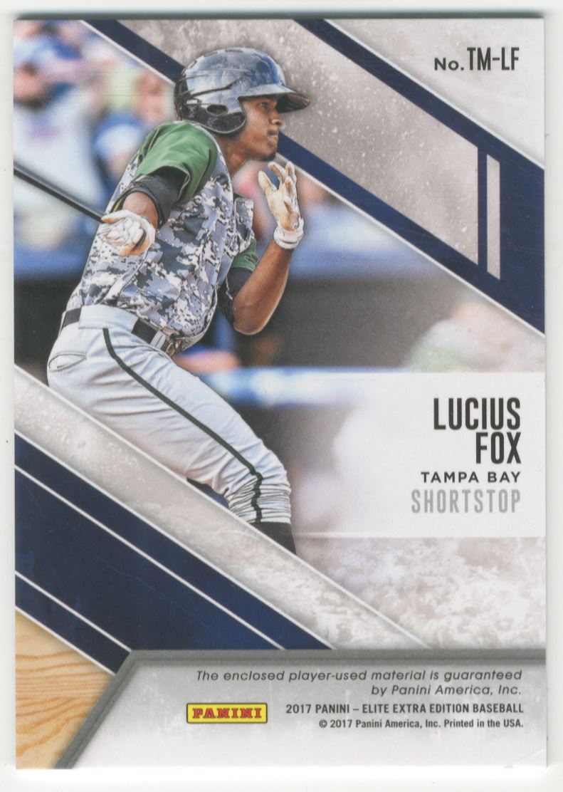 2017 Elite Extra Edition Triple Materials Holo Gold #11 Lucius Fox/99 back image