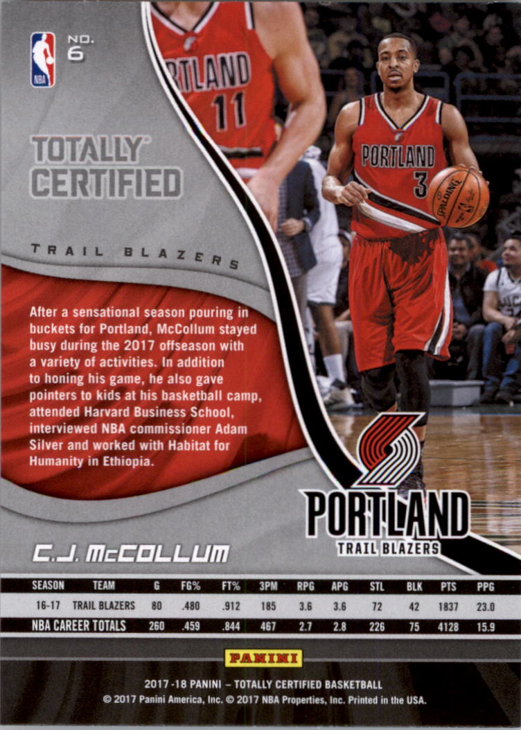 2017-18 Totally Certified Basketball Card Pick (Base)