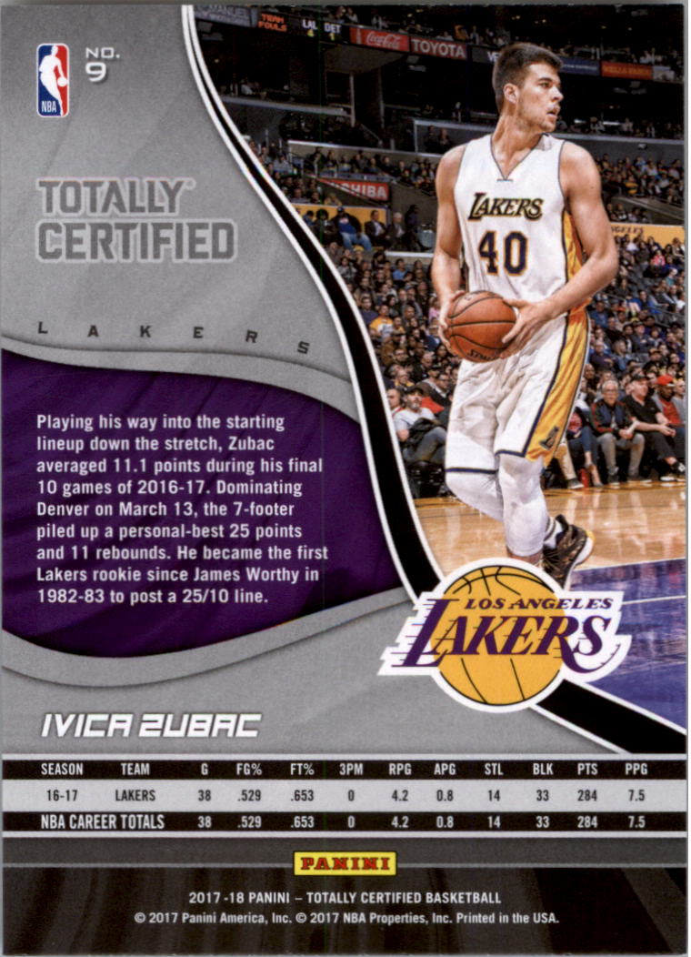 2017-18 Totally Certified Basketball Card Pick (Base)