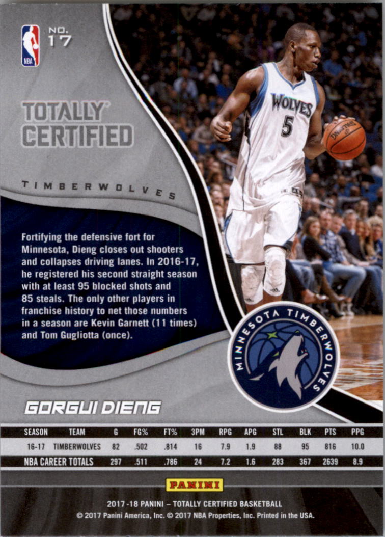 2017-18 Totally Certified Basketball Card Pick (Base)