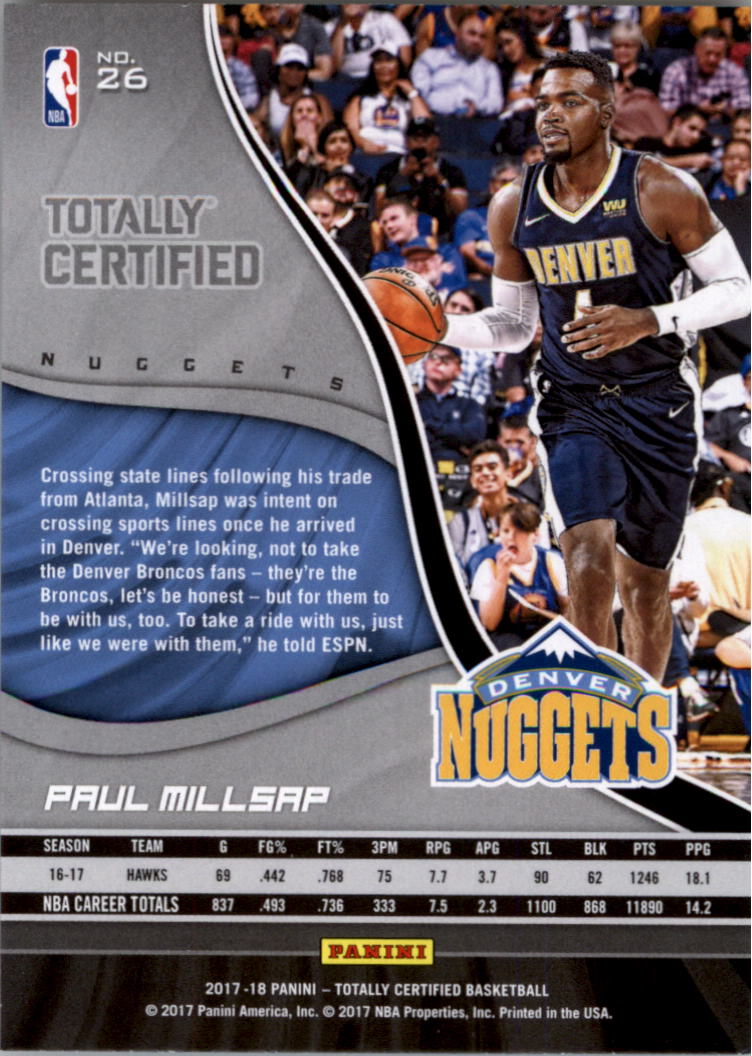 2017-18 Totally Certified Basketball Card Pick (Base)