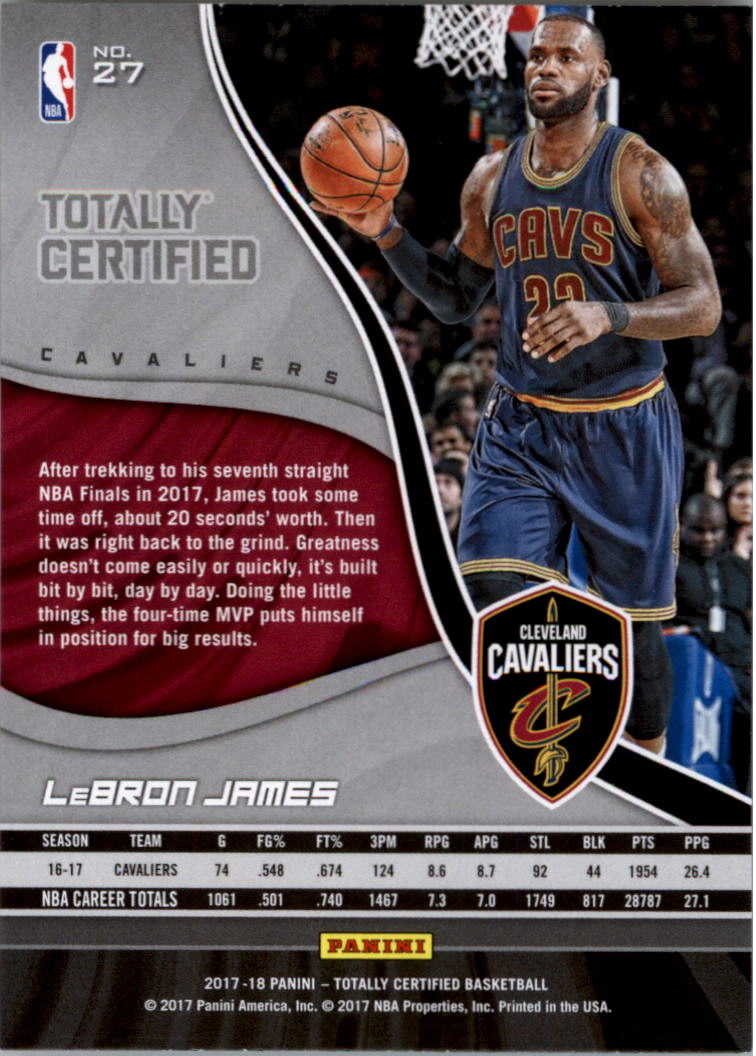 2017-18 Totally Certified Basketball Card Pick (Base)