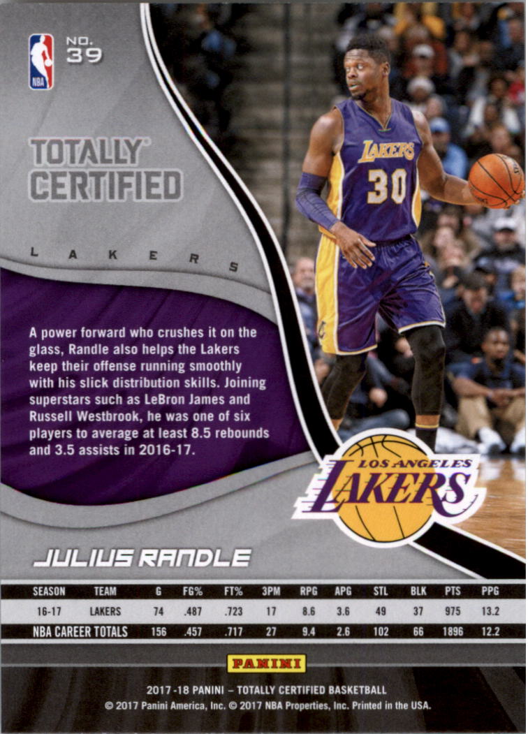 2017-18 Totally Certified Basketball Card Pick (Base)