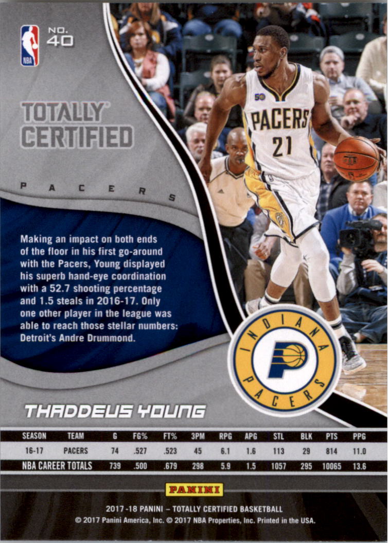 2017-18 Totally Certified Basketball Card Pick (Base)