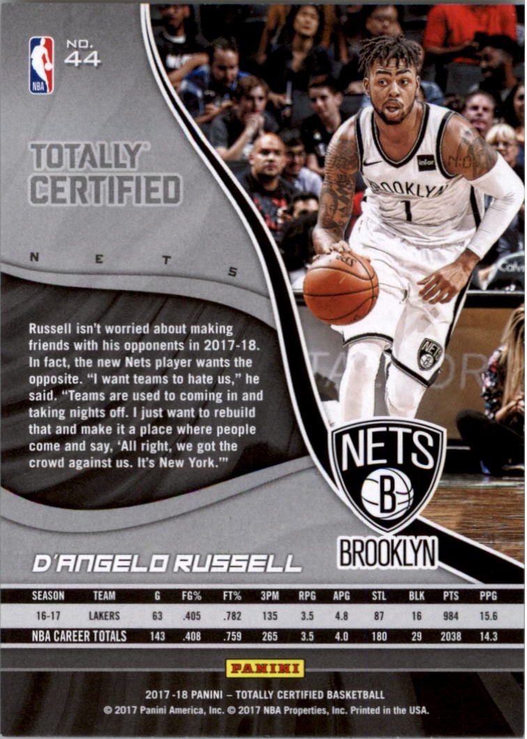 2017-18 Totally Certified Basketball Card Pick (Base)