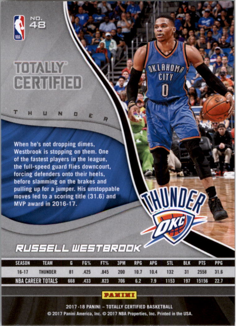 2017-18 Totally Certified Basketball Card Pick (Base)