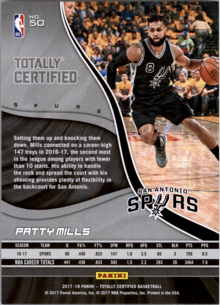 2017-18 Totally Certified Basketball Card Pick (Base)