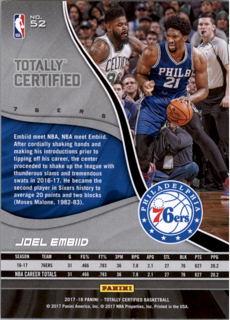 2017-18 Totally Certified Basketball Card Pick (Base)