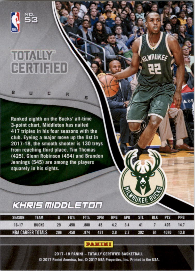 2017-18 Totally Certified Basketball Card Pick (Base)