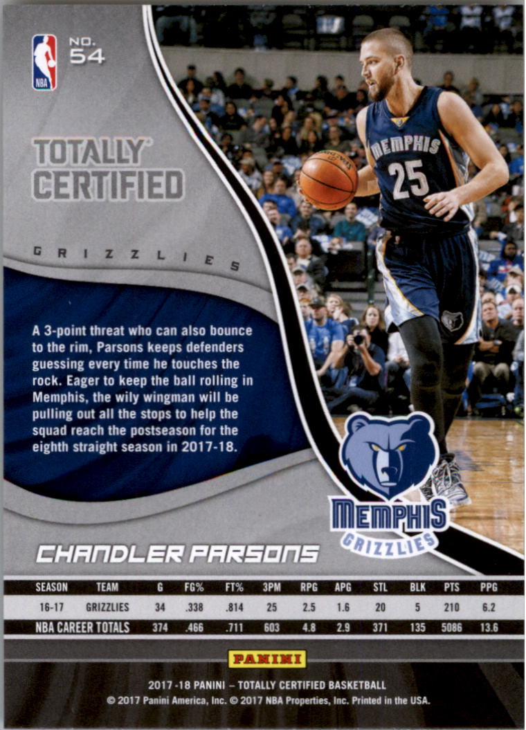 2017-18 Totally Certified Basketball Card Pick (Base)