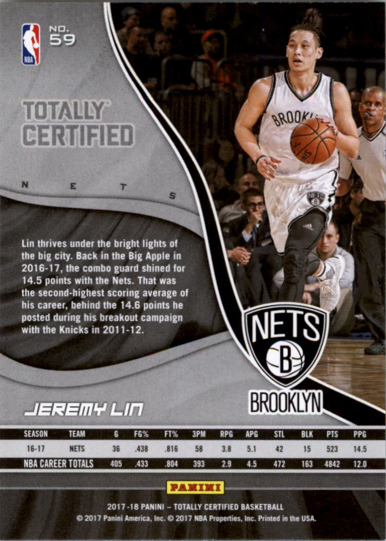 2017-18 Totally Certified Basketball Card Pick (Base)