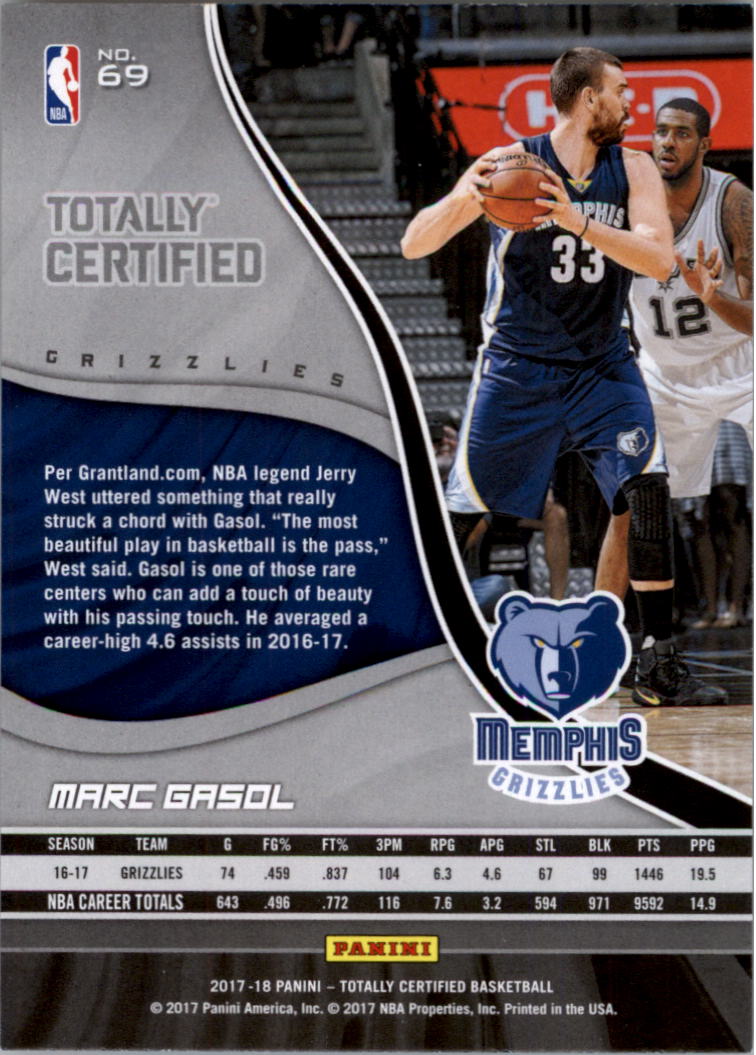 2017-18 Totally Certified Basketball Card Pick (Base)