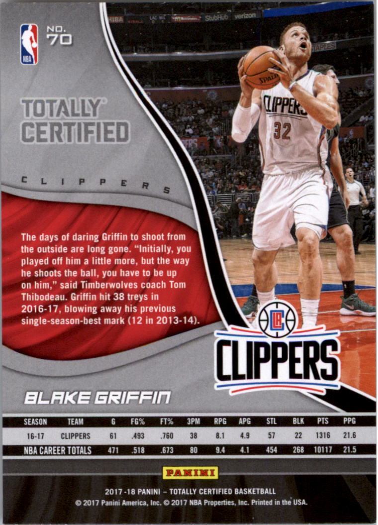 2017-18 Totally Certified Basketball Card Pick (Base)