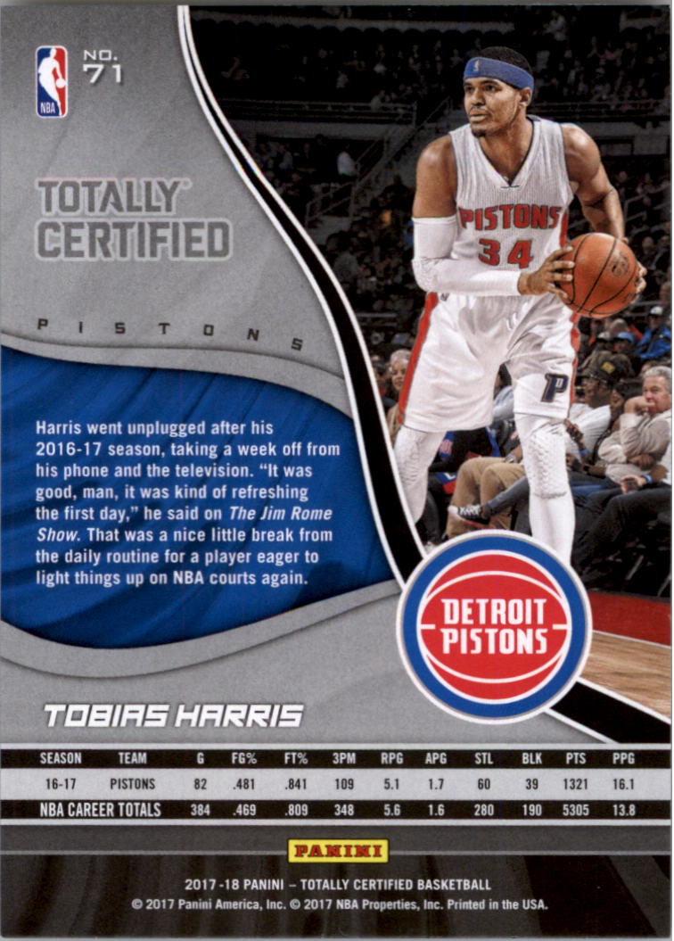 2017-18 Totally Certified Basketball Card Pick (Base)