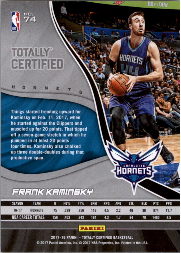 2017-18 Totally Certified Basketball Card Pick (Base)