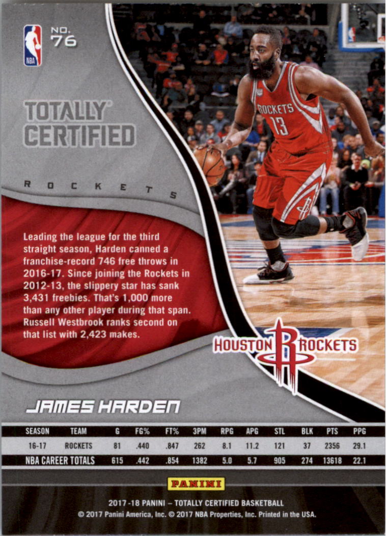 2017-18 Totally Certified Basketball Card Pick (Base)