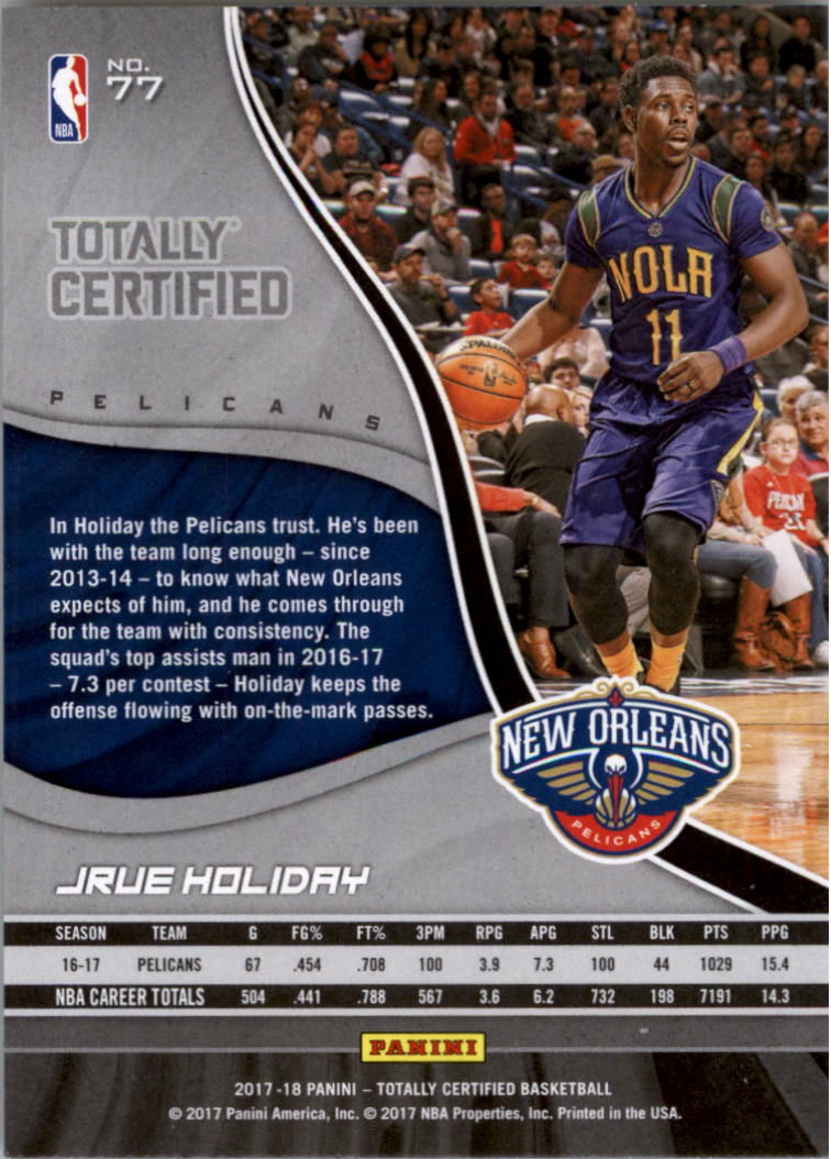 2017-18 Totally Certified Basketball Card Pick (Base)