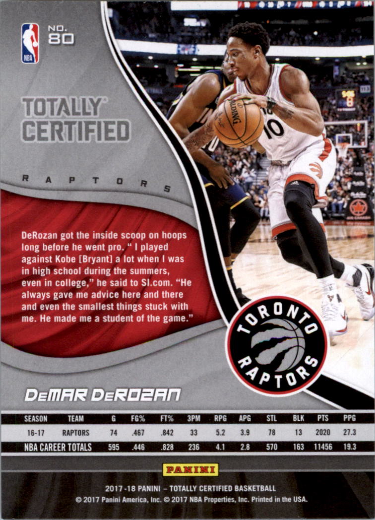 2017-18 Totally Certified Basketball Card Pick (Base)