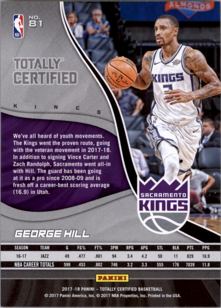 2017-18 Totally Certified Basketball Card Pick (Base)