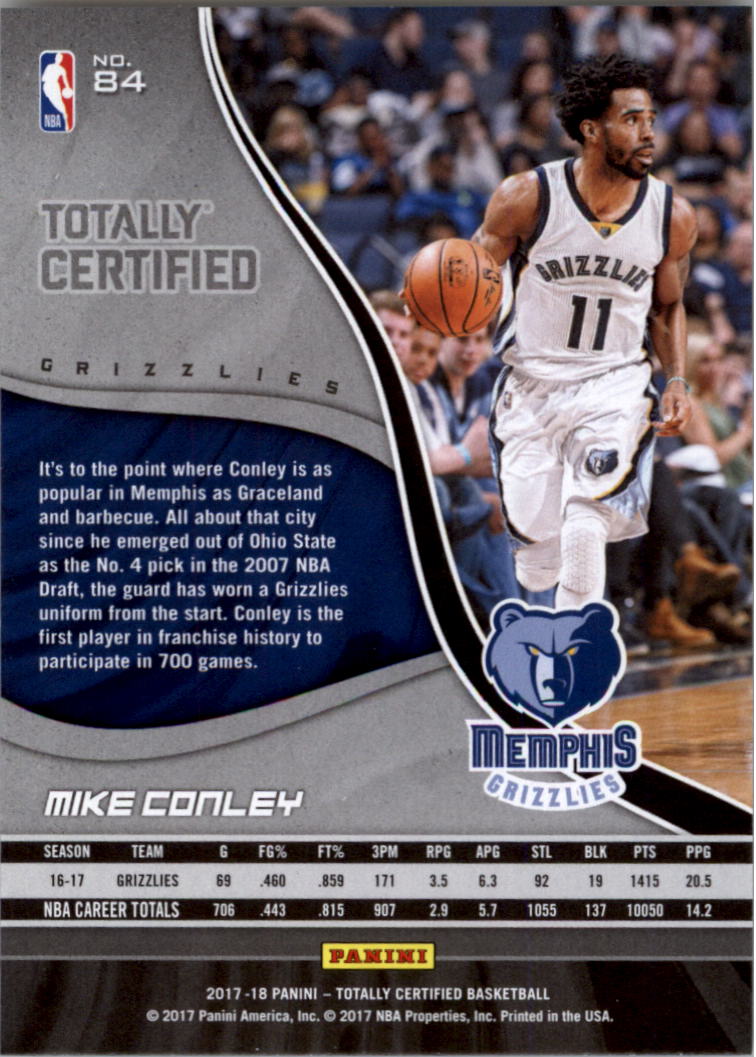 2017-18 Totally Certified Basketball Card Pick (Base)