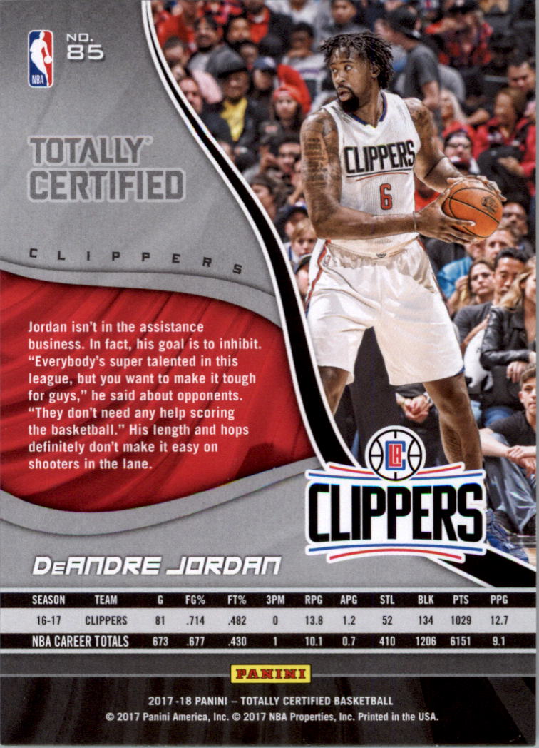 2017-18 Totally Certified Basketball Card Pick (Base)