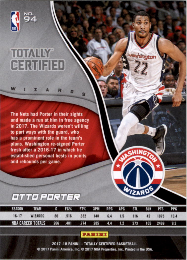 2017-18 Totally Certified Basketball Card Pick (Base)