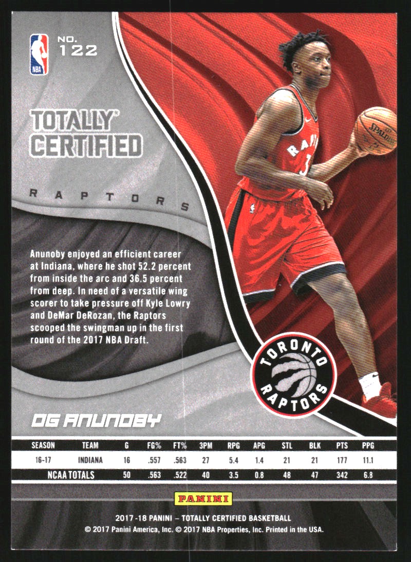 2017-18 Totally Certified Blue #122 OG Anunoby