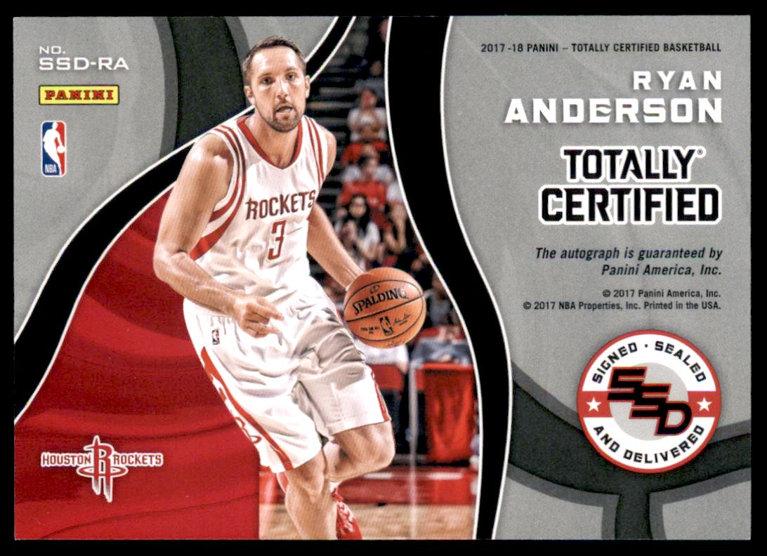 2017-18 Totally Certified Signed Sealed and Delivered #28 Ryan Anderson/75 back image