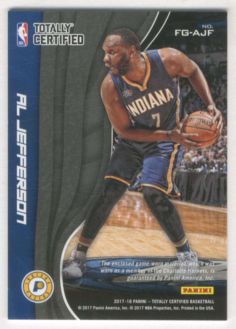 2017-18 Totally Certified Fabric of the Game #48 Al Jefferson/199 back image