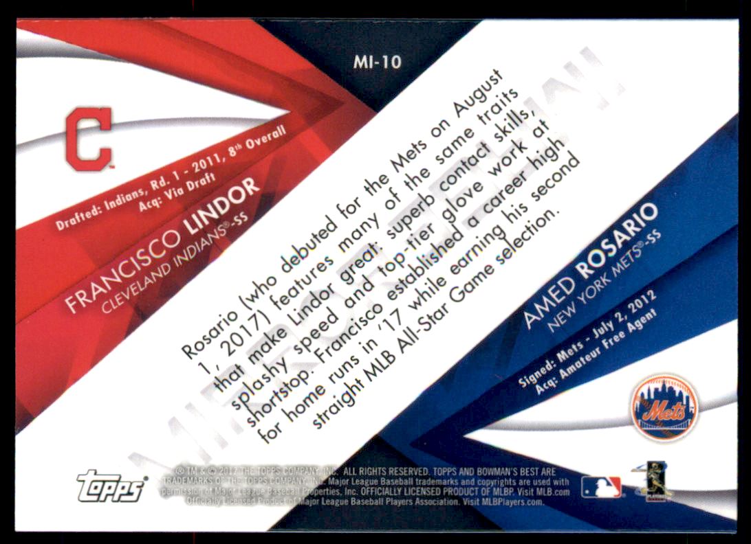 2017 Bowman's Best Mirror Image #MI10 Amed Rosario/Francisco Lindor