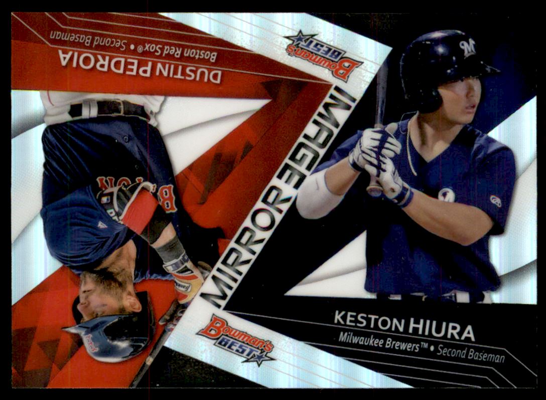 2017 Bowman's Best Mirror Image #MI18 Keston Hiura/Dustin Pedroia